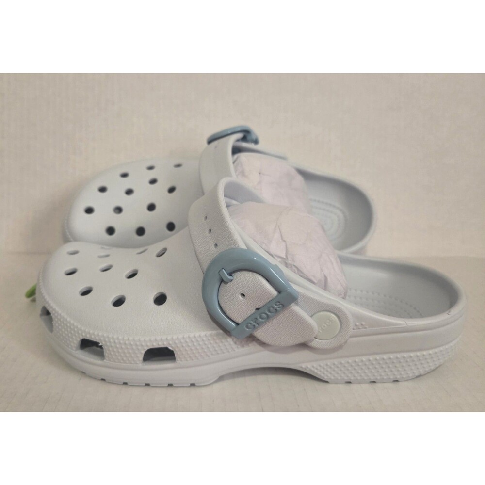 Crocs-Brand New In Bag - Classic Enamel Buckle Clog - Vapor Ice  - Size - 10W/8M - Picture 3 of 5